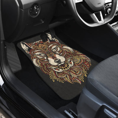 Red Wolf Tribal Car Floor Mats