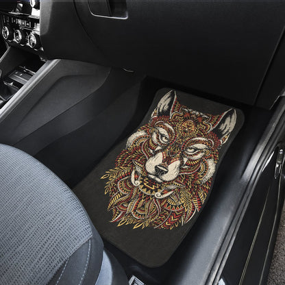 Red Wolf Tribal Car Floor Mats