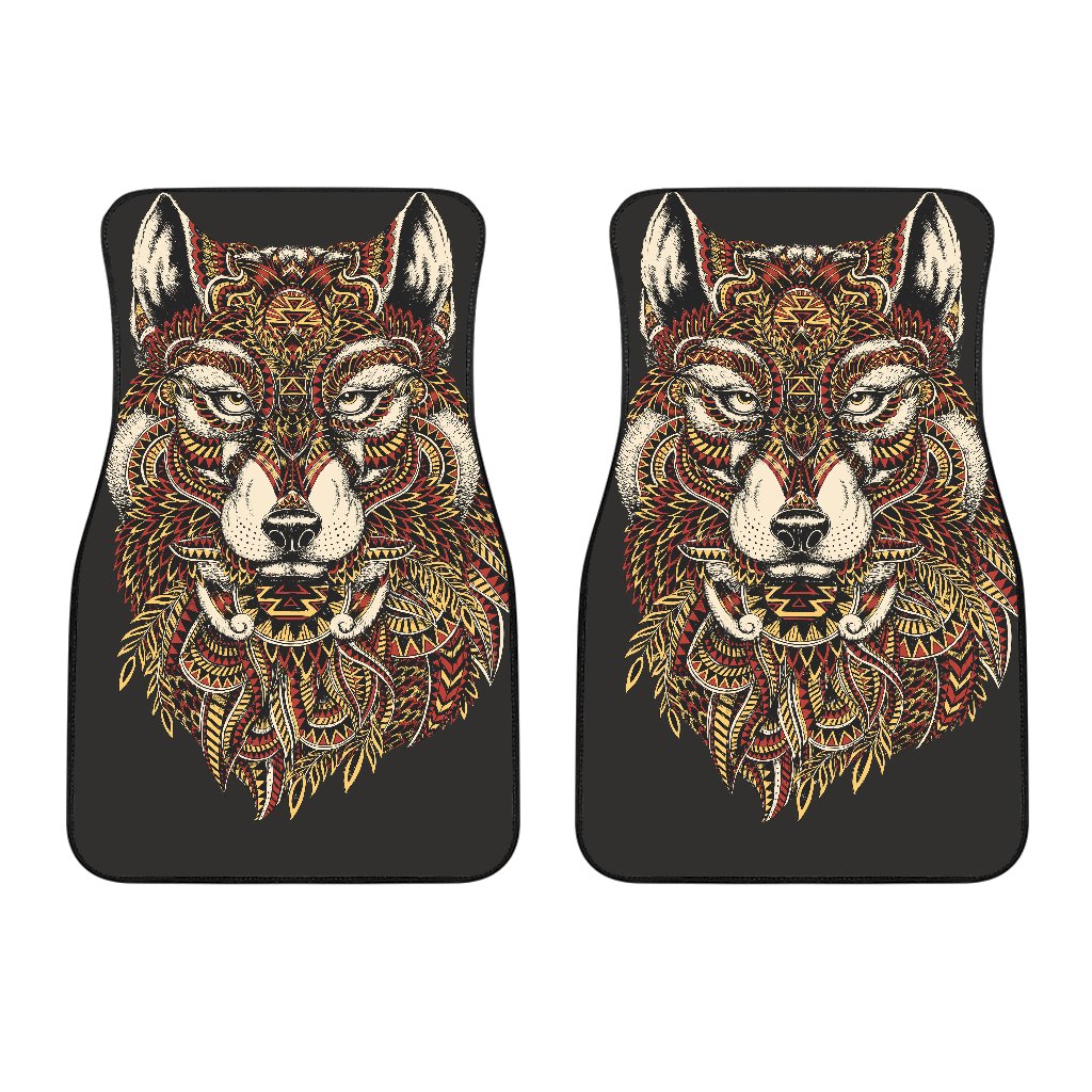 Red Wolf Tribal Car Floor Mats