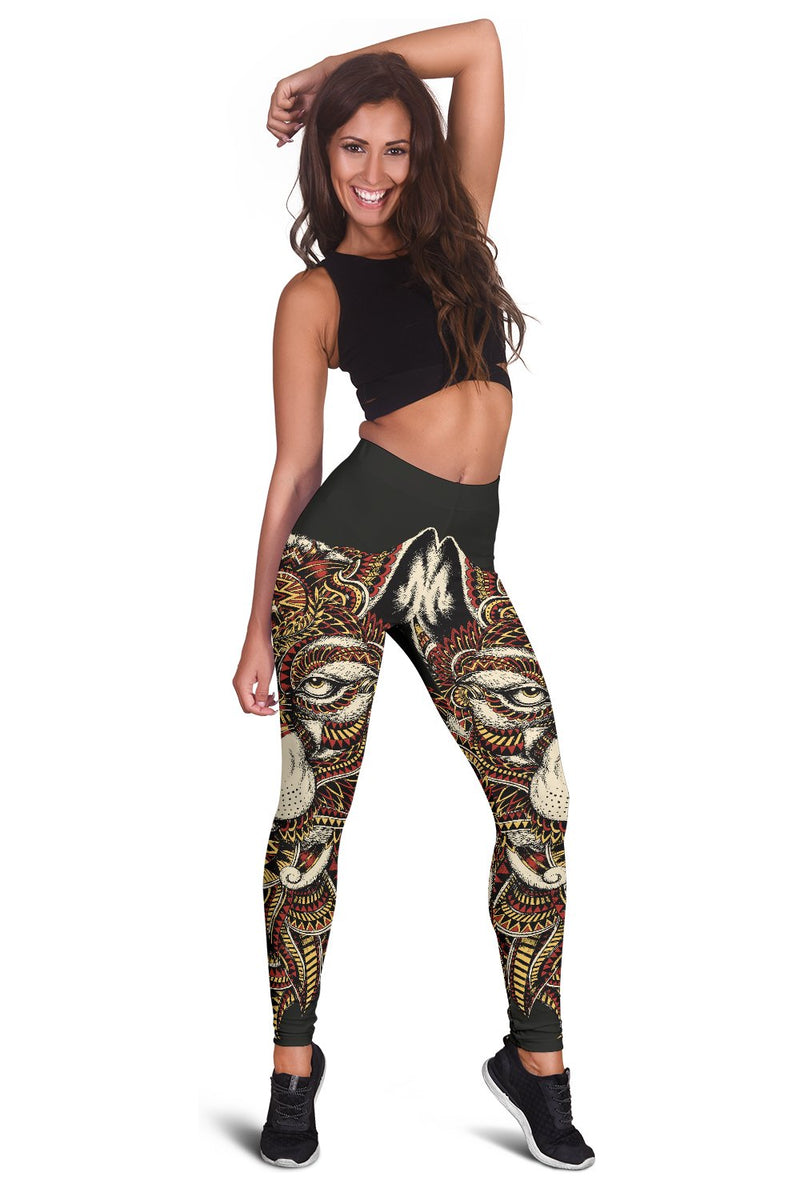 Red Wolf Tribal Women Leggings