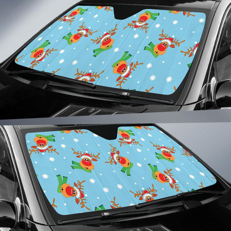 Reindeer cute Pattern Print Design 02 Car Sun Shades-JORJUNE.COM