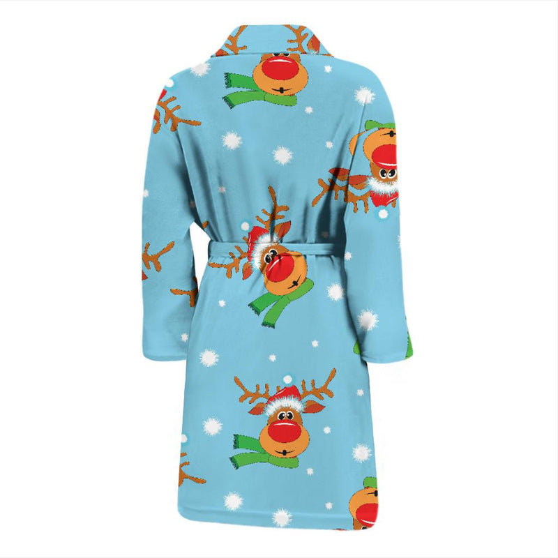 Reindeer cute Pattern Print Design 02 Men Bathrobe-JORJUNE.COM