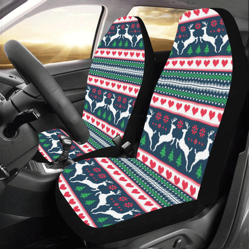 Reindeer Pattern Print Design 03 Car Seat Covers (Set of 2)-JORJUNE.COM