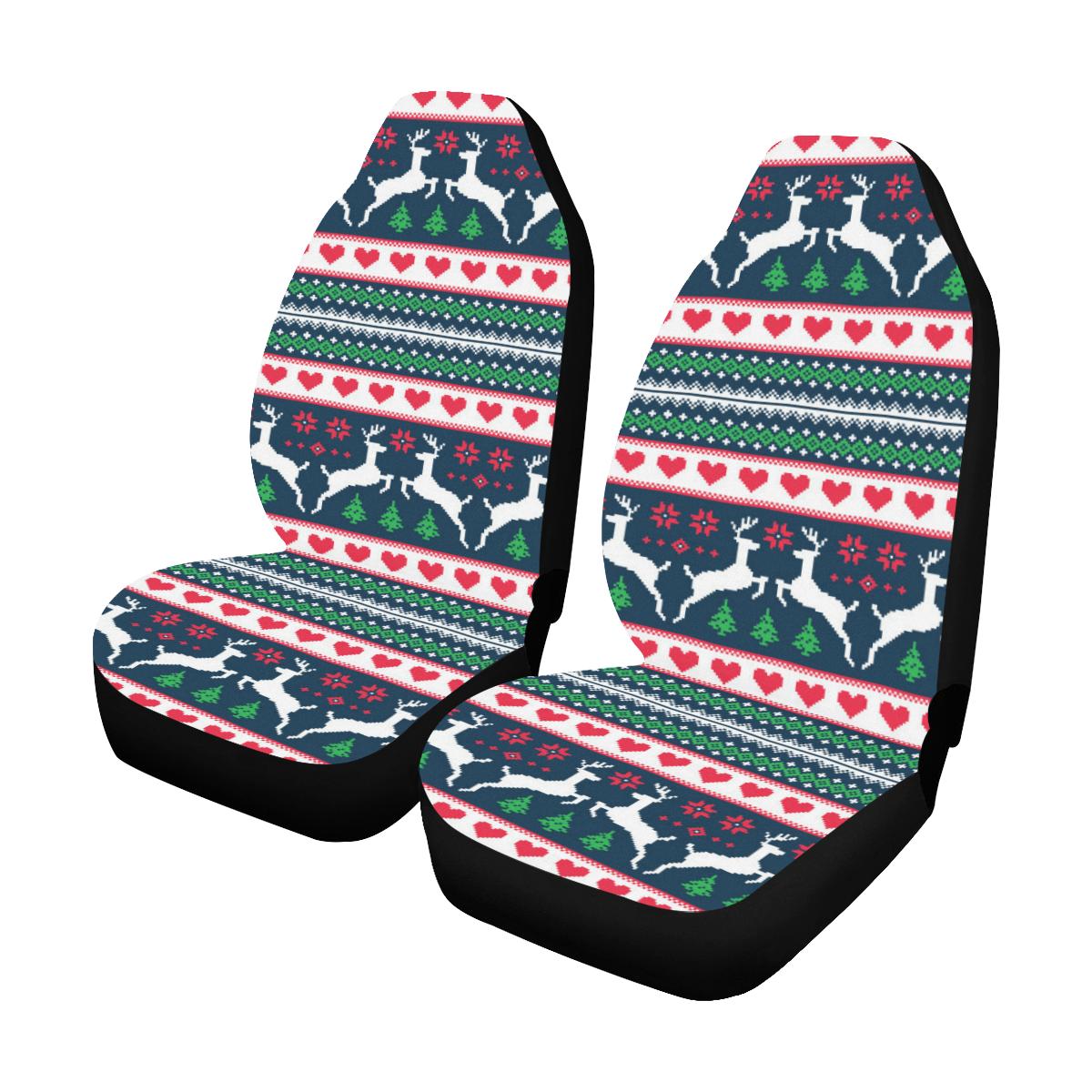 Reindeer Pattern Print Design 03 Car Seat Covers (Set of 2)-JORJUNE.COM