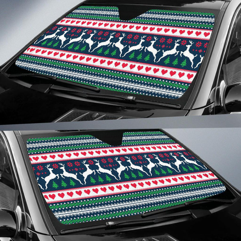 Reindeer Pattern Print Design 03 Car Sun Shades-JORJUNE.COM