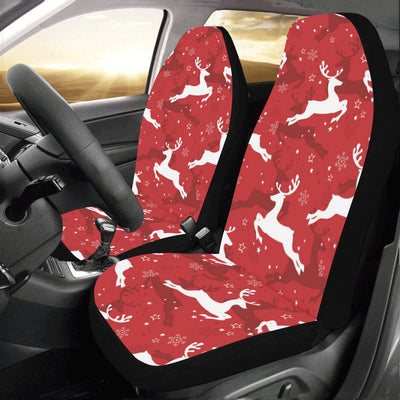 Reindeer Red Pattern Print Design 01 Car Seat Covers (Set of 2)-JORJUNE.COM