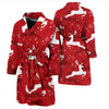 Reindeer Red Pattern Print Design 01 Men Bathrobe-JORJUNE.COM