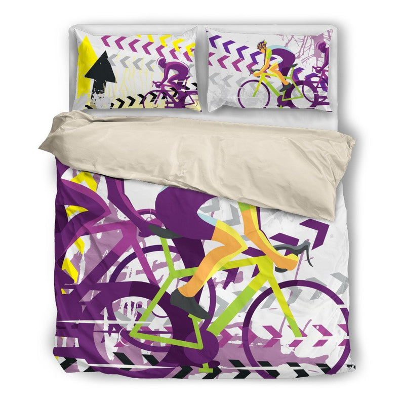 Road bike cycling bicycle Duvet Cover Bedding Set