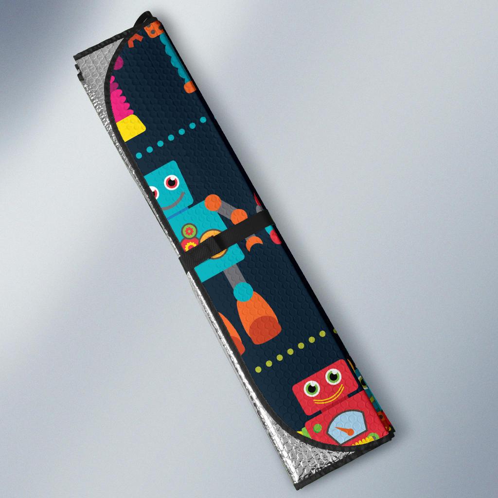 Robot Pattern Print Design A01 Car Sun Shades-JORJUNE.COM
