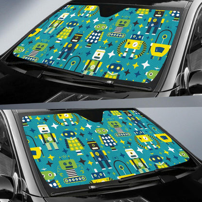 Robot Pattern Print Design A02 Car Sun Shades-JORJUNE.COM