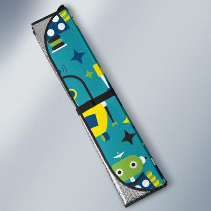 Robot Pattern Print Design A02 Car Sun Shades-JORJUNE.COM