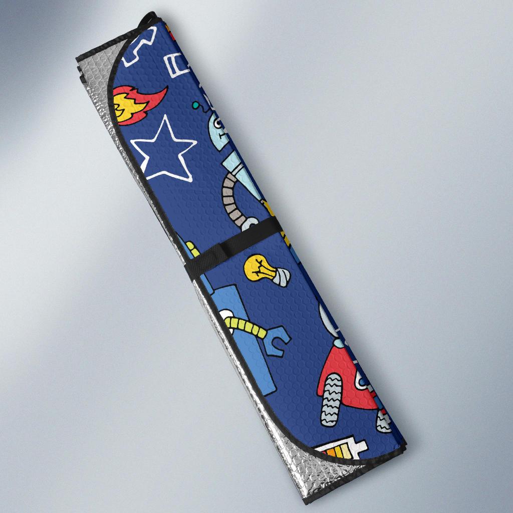 Robot Pattern Print Design A03 Car Sun Shades-JORJUNE.COM