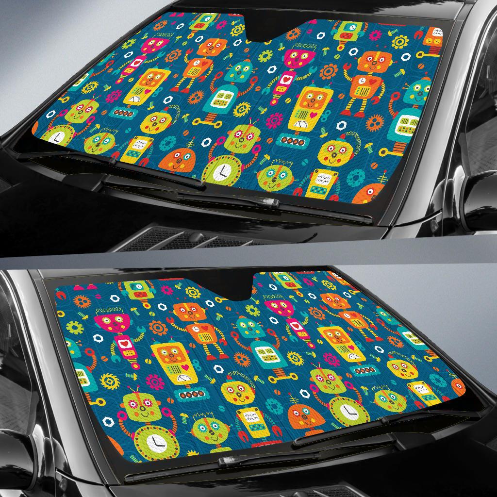 Robot Pattern Print Design A04 Car Sun Shades-JORJUNE.COM