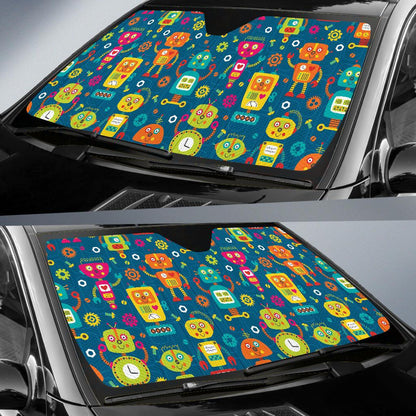 Robot Pattern Print Design A04 Car Sun Shades-JORJUNE.COM
