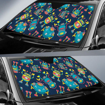 Robot Pattern Print Design A05 Car Sun Shades-JORJUNE.COM