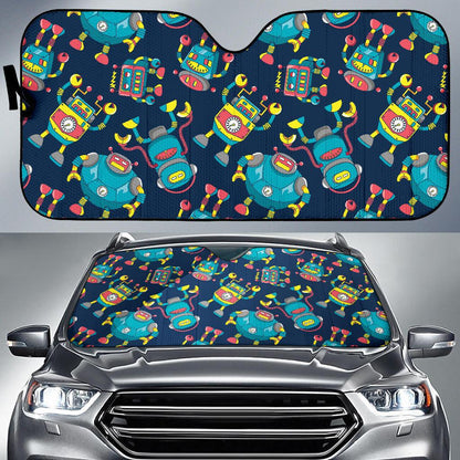 Robot Pattern Print Design A05 Car Sun Shades-JORJUNE.COM