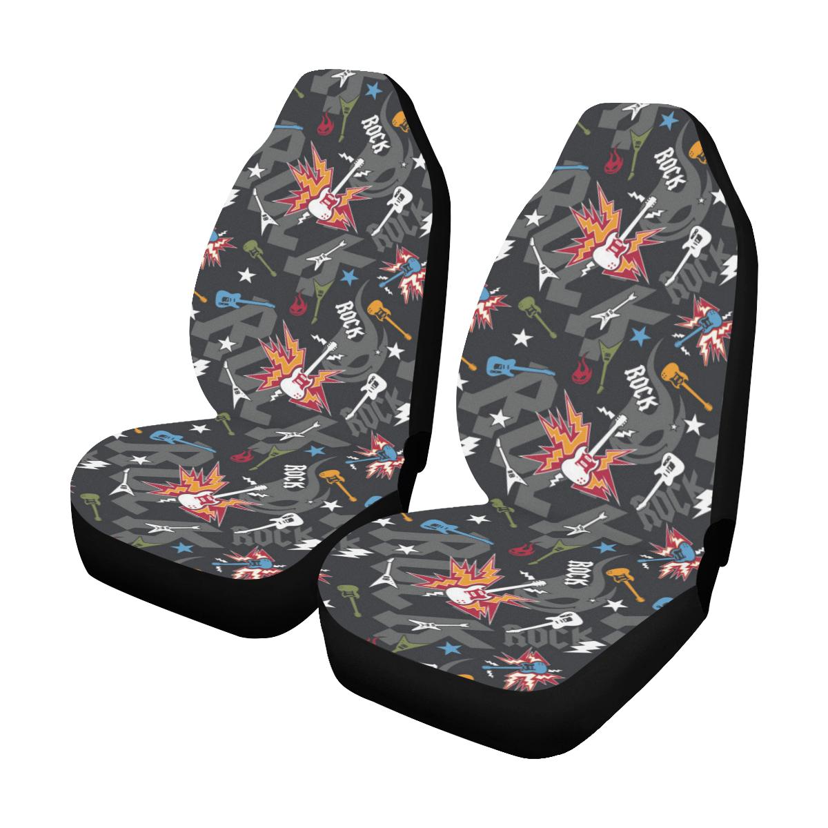 Rock and Roll Pattern Print Design A01 Car Seat Covers (Set of 2)-JORJUNE.COM