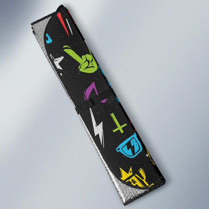 Rock and Roll Pattern Print Design A02 Car Sun Shades-JORJUNE.COM