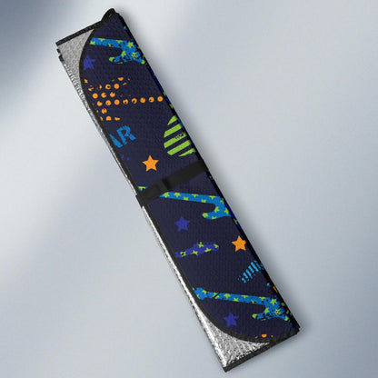 Rock and Roll Pattern Print Design A04 Car Sun Shades-JORJUNE.COM