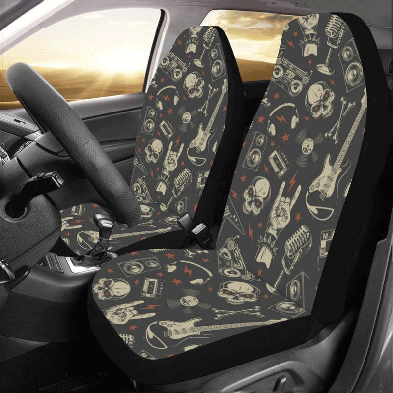 Rock and Roll Skull Pattern Print Design A03 Car Seat Covers (Set of 2)-JORJUNE.COM