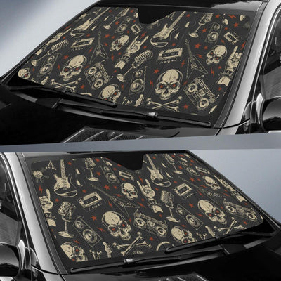 Rock and Roll Skull Pattern Print Design A03 Car Sun Shades-JORJUNE.COM