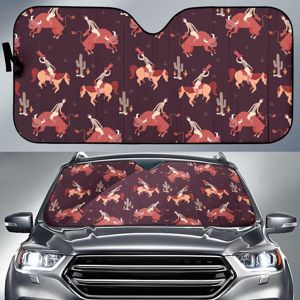Rodeo Pattern Print Design A01 Car Sun Shades-JORJUNE.COM