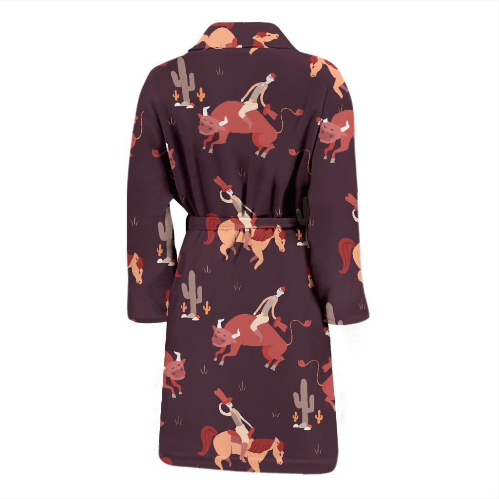 Rodeo Pattern Print Design A01 Men Bathrobe-JORJUNE.COM