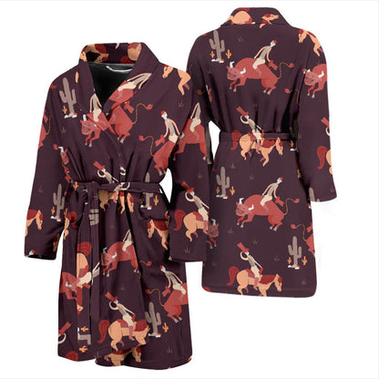Rodeo Pattern Print Design A01 Men Bathrobe-JORJUNE.COM