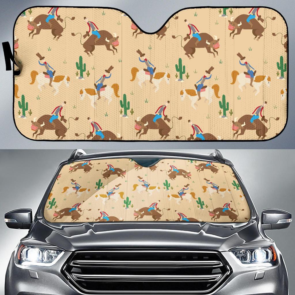 Rodeo Pattern Print Design A02 Car Sun Shades-JORJUNE.COM