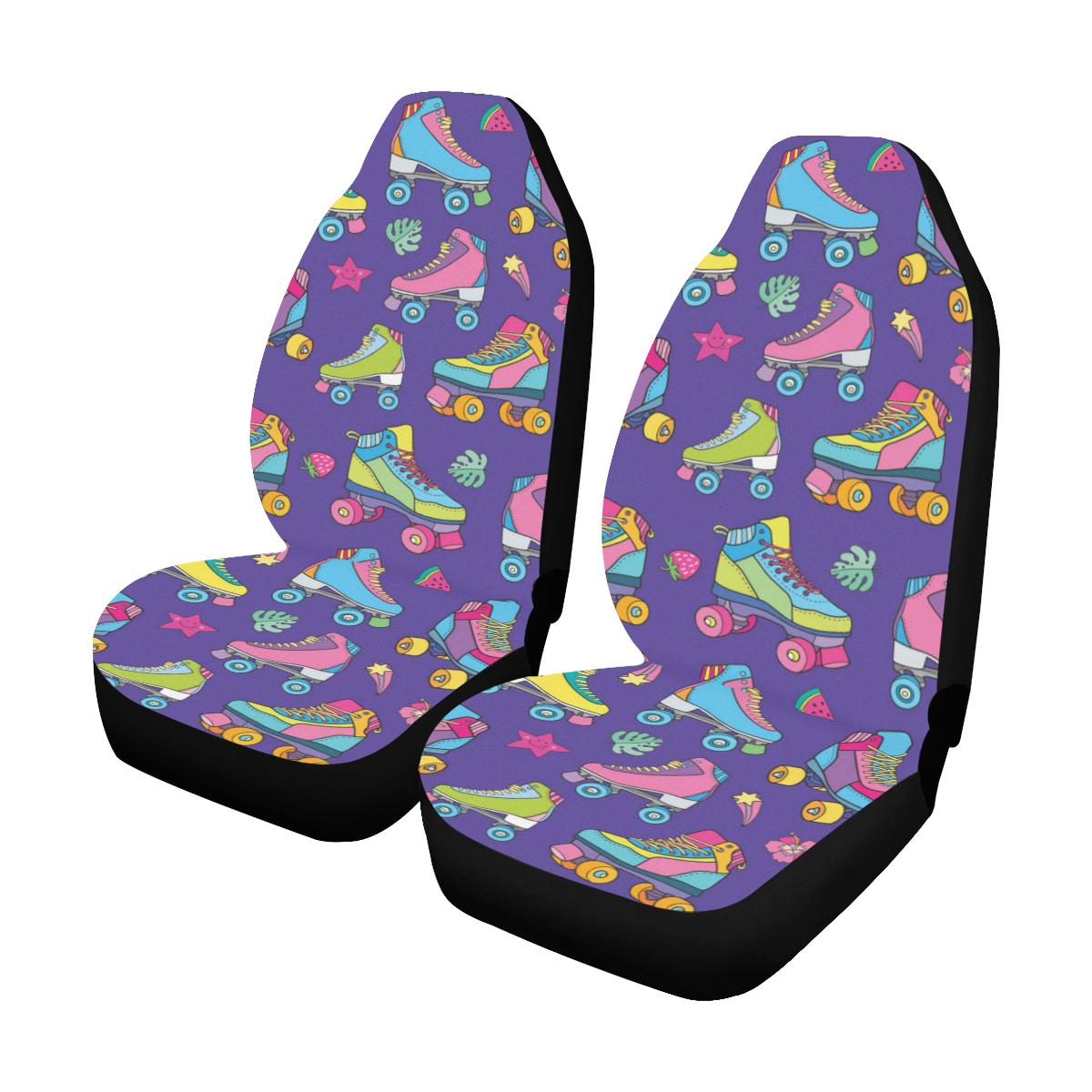 Roller skate Colorful Pattern Print Design A05 Car Seat Covers (Set of 2)-JORJUNE.COM