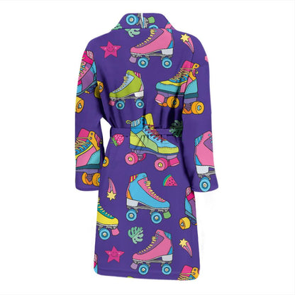 Roller skate Colorful Pattern Print Design A05 Men Bathrobe-JORJUNE.COM