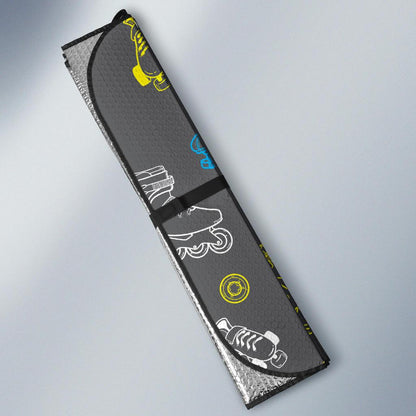 Roller skate Pattern Print Design A02 Car Sun Shades-JORJUNE.COM