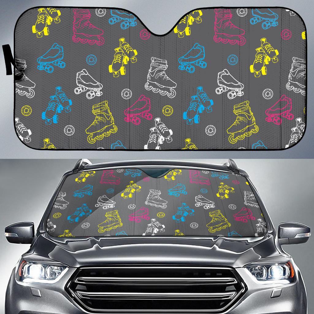Roller skate Pattern Print Design A02 Car Sun Shades-JORJUNE.COM