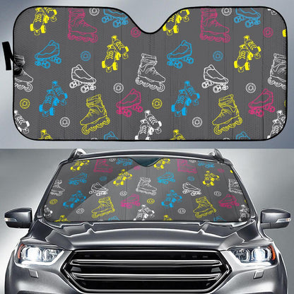 Roller skate Pattern Print Design A02 Car Sun Shades-JORJUNE.COM