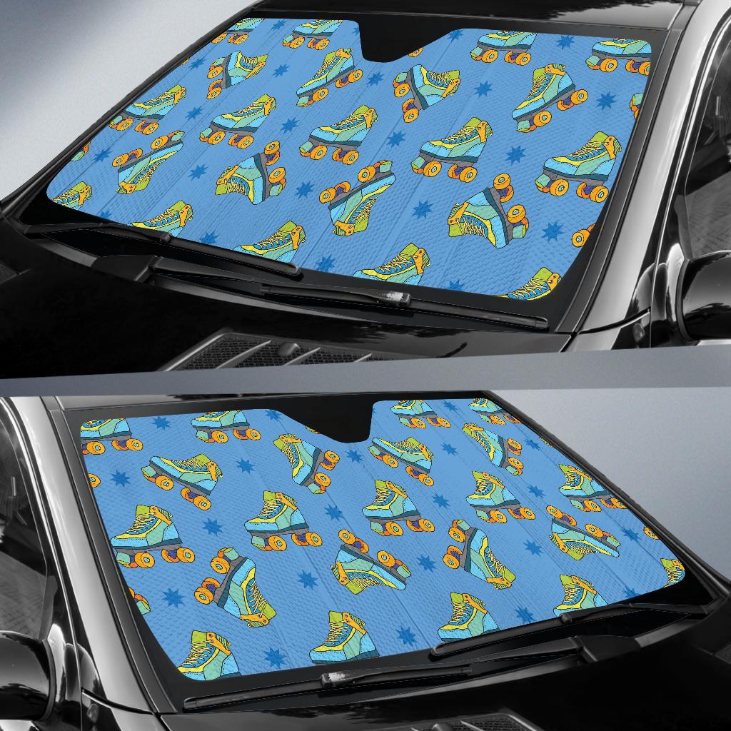 Roller skate Pattern Print Design A04 Car Sun Shades-JORJUNE.COM
