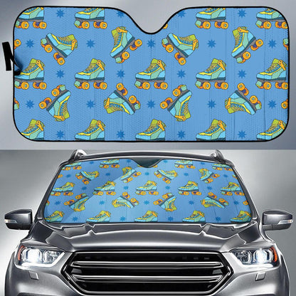 Roller skate Pattern Print Design A04 Car Sun Shades-JORJUNE.COM