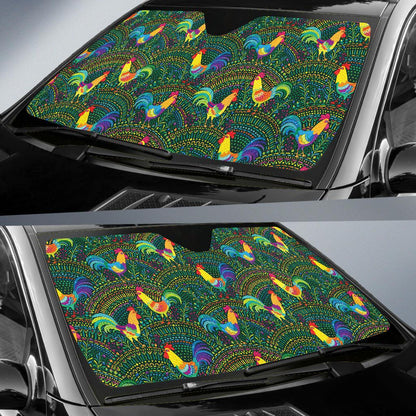Rooster Pattern Print Design A01 Car Sun Shades-JORJUNE.COM