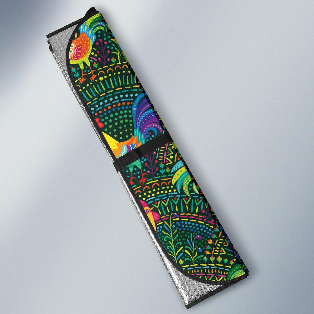 Rooster Pattern Print Design A01 Car Sun Shades-JORJUNE.COM