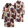 Rooster Pattern Print Design A03 Men Bathrobe-JORJUNE.COM