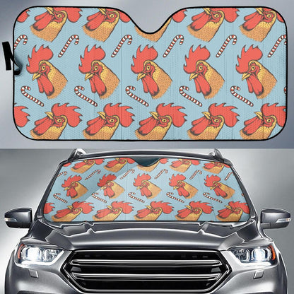 Rooster Pattern Print Design A05 Car Sun Shades-JORJUNE.COM