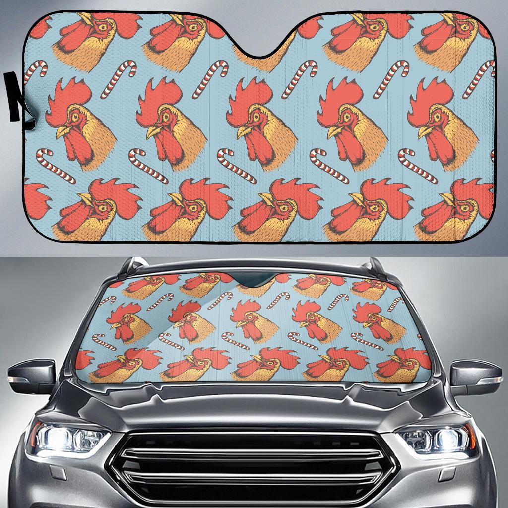 Rooster Pattern Print Design A05 Car Sun Shades-JORJUNE.COM