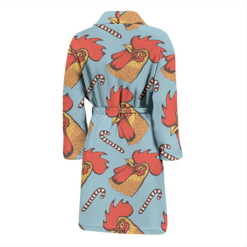 Rooster Pattern Print Design A05 Men Bathrobe-JORJUNE.COM