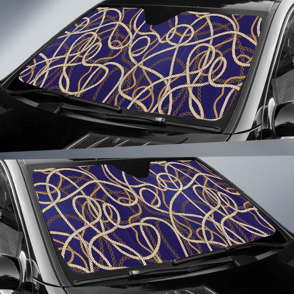 Rope Pattern Print Design A01 Car Sun Shades-JORJUNE.COM