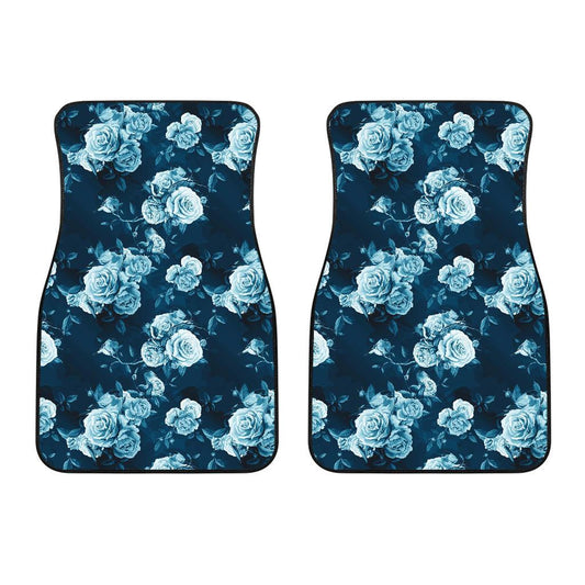 Rose Blue Pattern Print Design RO014 Car Floor Mats-JORJUNE.COM