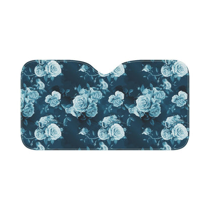 Rose Blue Pattern Print Design RO014 Car Sun Shade-JorJune