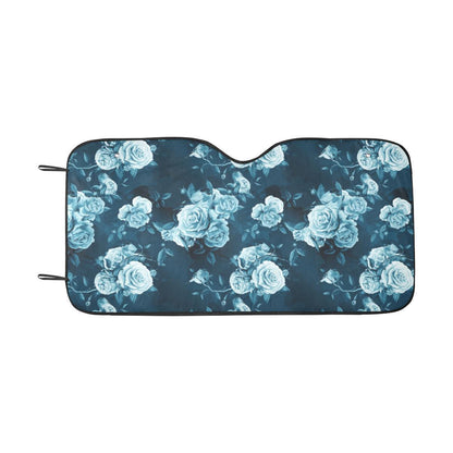Rose Blue Pattern Print Design RO014 Car Sun Shade-JorJune
