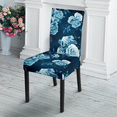 Rose Blue Pattern Print Design RO014 Dining Chair Slipcover-JORJUNE.COM