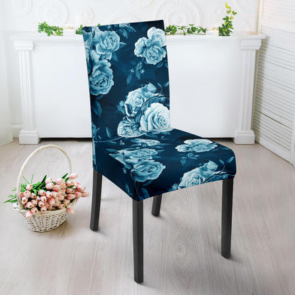 Rose Blue Pattern Print Design RO014 Dining Chair Slipcover-JORJUNE.COM