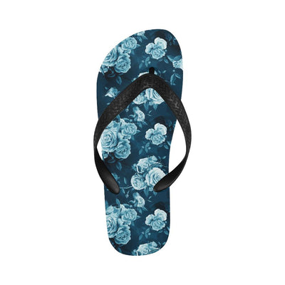 Rose Blue Pattern Print Design RO014 Flip Flops-JorJune