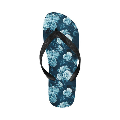 Rose Blue Pattern Print Design RO014 Flip Flops-JorJune